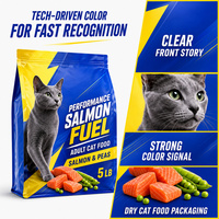 Sachet à bec verseur pour aliments pour chats, portions individuelles, friandises, logo personnalisé, imprimé numériquement, qualité alimentaire, étanche à l'humidité, thermoscellable, sac PET+Aluminium+PE