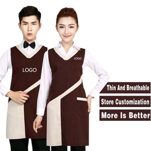 ผ้ากันเปื้อนสำหรับทำงานร้านน้ำชานมสำหรับคุณแม่และเด็กใช้ในร้านเสริมสวยร้านเสริมสวยแต่งโลโก้ได้ตามต้องการ - Product Image 2