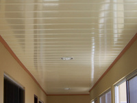 Échantillon gratuit Fabricant de gros Décoration intérieure Panneau en PVC laminé Plafond en PVC de couleur bois