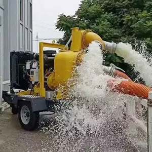 Pompe de drainage haute pression pour l'irrigation des terres agricoles, moteur diesel, remorque mobile, auto-amorçante - Product Image 6