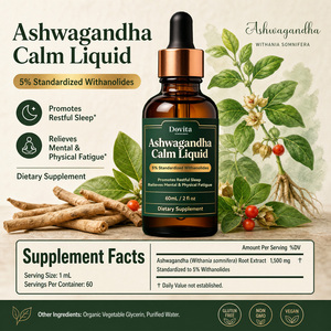 Ashwagandha Calm Liquid Dietary <b>Supplement</b> 5% Standardized Withanolides <b>Herbal</b> Drops OEM Private Label - Product Image 2