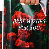 50 sacs en plastique pour cadeaux de fête à thème rose, sacs en plastique pour friandises rose foncé avec poignées pour collations, bonbons, sacs cadeaux pour mariages et fêtes