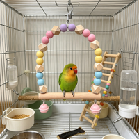 Accessoires pour animaux de compagnie : Perchoir suspendu pour oiseaux, balançoire pour perroquets, jouet coloré pastel, support de repos pour oiseaux