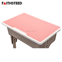 Conjunto de Escritorio y Silla Escolar de Color Personalizado, Muebles para Aula de Tablero de Densidad Media, Mesa de Estudio para Estudiantes con Marco Metálico