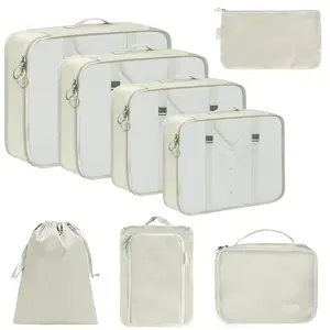 Travel 8 Set Packing Cubes Travel Bags for Carry on Suitcases Essential Packing Bags for Shoes Underwear Cosmetics