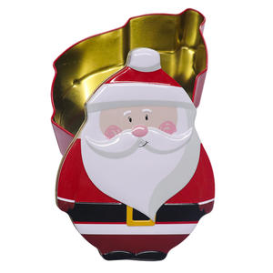 Boîte décorative de Noël créative en forme de <span class=keywords><strong>pingouin</strong></span> en fer blanc de qualité alimentaire, écologique, recyclable, finition brillante/mate, avec couvercle et base métalliques - Product Image 2