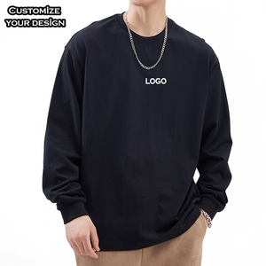 OEM Custom Unisex Long Sleeve T-Shirts High Quality Cotton Casual Oversized Fit Embroidery Printing Logo Streetwear <b>Pullover</b> <b>Men</b> - Product Image 1
