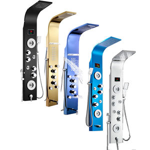 ห้องน้ำติดผนังสแตนเลสนวดแผงฝักบัวอาบน้ำที่มีไฟ Led - Product Image 6