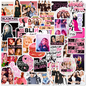 50 Pezzi Adesivi in Vinile Ritagliati <span class=keywords><strong>BLACKPINK</strong></span>, Decalcomanie del Gruppo K-Pop, Confezione di Adesivi Impermeabili alla Moda per Bagagli - Product Image 2