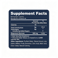 Gummies de glycinate de magnésium à absorption élevée, complément de magnésium pour femmes et hommes, soutien musculaire et relaxation