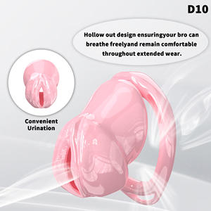 Jaula de Castidad Masculina Ligera de Resina, Jaula de Castidad Masculina, Equipo de Bondage y Juguete Sexual para Hombres, Incluye 6 Anillos (Rosa) - Product Image 5