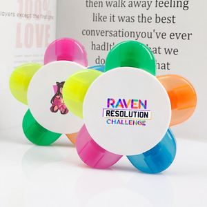 ปากกาไฮไลท์รูปดอกไม้แบบปรับแต่งได้, ปากกา 5 สีใน 1 ด้าม พร้อมโลโก้ตามสั่ง - Product Image 5