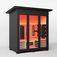 Sauna de Infrarrojos con Interior de Madera de Hemlock Canadiense y Exterior de Aluminio
