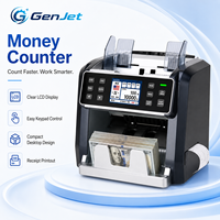 Détecteur de billets contrefaits et machine à compter l'argent GenJet avec imprimante intégrée et fonction de comptage de valeur par coupures mixtes