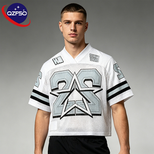 QZFSO Custom Hip Hop Vintage Sublimation Soccer T Shirt American Football Uniform <b>Top</b> <b>Rhinestone</b> <b>Mesh</b> Fabric Rugby Sport Jersey - Product Image 1