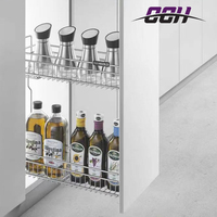 Usine 304 acier inoxydable cuisine et matériel de maison panier d'armoire de rangement monté sur le côté