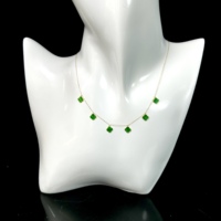 Collier en jadéite birmane de qualité naturelle A, collier en jadéite trèfle à quatre feuilles, collier en jadéite pour femme (avec NGTC)