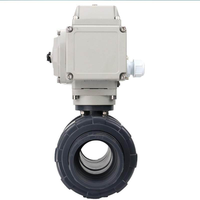 Vannes à boisseau sphérique électriques en PVC à plateforme haute DN20 DN25 DN32 DN40 DN50 DN65 DN80 220V 12V 24V électrovannes à deux voies pour l'eau