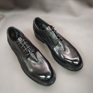 Zapatos de Hombre Hechos a Mano en Fábrica, con Punta Cuadrada, de Piel de Caballo Lavada, con Cordones, Estilo Derby, Suela Gruesa Antideslizante, Formales y Casuales de Cuero - Product Image 2