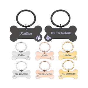 Tùy chỉnh thẻ ID vật nuôi bằng thép không gỉ 6 tùy chọn màu sắc cho Vòng Cổ Chó Móc Khóa Phụ Kiện Túi-khắc hoặc trống - Product Image 2