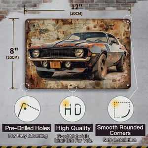 Targa in Metallo Classica Camaro Muscle Car, Decorazione <span class=keywords><strong>Vintage</strong></span> per Garage, Man Cave, Poster da Parete per Appassionati di Auto - Product Image 5