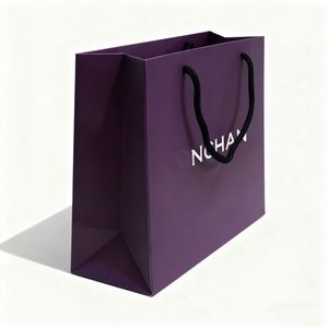 Sac en papier kraft de luxe personnalisé en carton ivoire recyclable, moderne et haut de gamme, avec pelliculage, sur mesure pour bougies de supermarché - Product Image 3