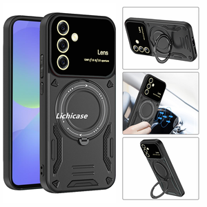 Funda Protectora para Teléfono con Anillo Giratorio y Cubierta de Lente, Compatible con Carga Inalámbrica, para <span class=keywords><strong>Samsung</strong></span> A37 A57, Resistente a Golpes - Product Image 1