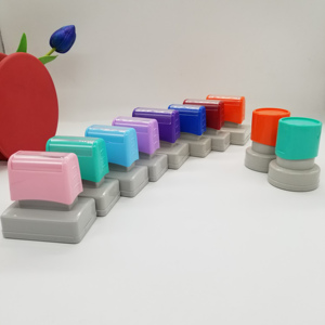 Tampons Flash à poignée multicolore, Offre Spéciale double mousse pré-encrée, série F pour timbres d'<span class=keywords><strong>adresse</strong></span> personnalisés - Product Image 3