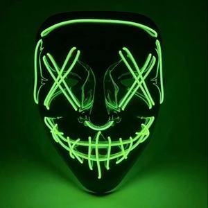 หน้ากากเรืองแสงไฟนีออนสำหรับตกแต่งปาร์ตี้วันฮาโลวีนหน้ากากผีเล่นบทบาทสยองขวัญสุดเจ๋งหน้าจอ V-Face - Product Image 3
