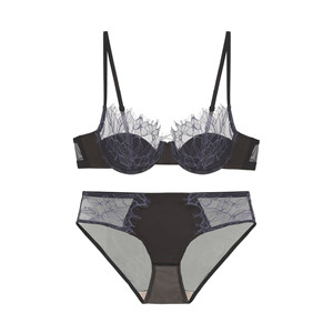 Satin Floral Lace Womens Intimates Lingerie Set Sexy <b>Sheer</b> Mesh Underwire Push-up <b>Bra</b> and Panty Set Elegant Underwear Set - Product Image 6
