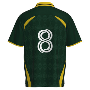 Camiseta Deportiva HEALY para Hombre, Cuello en V, Manga Corta, Diseño Americano de Fútbol con Contraste Verde Oscuro y Amarillo, Estampado Geométrico en Relieve - Product Image 3