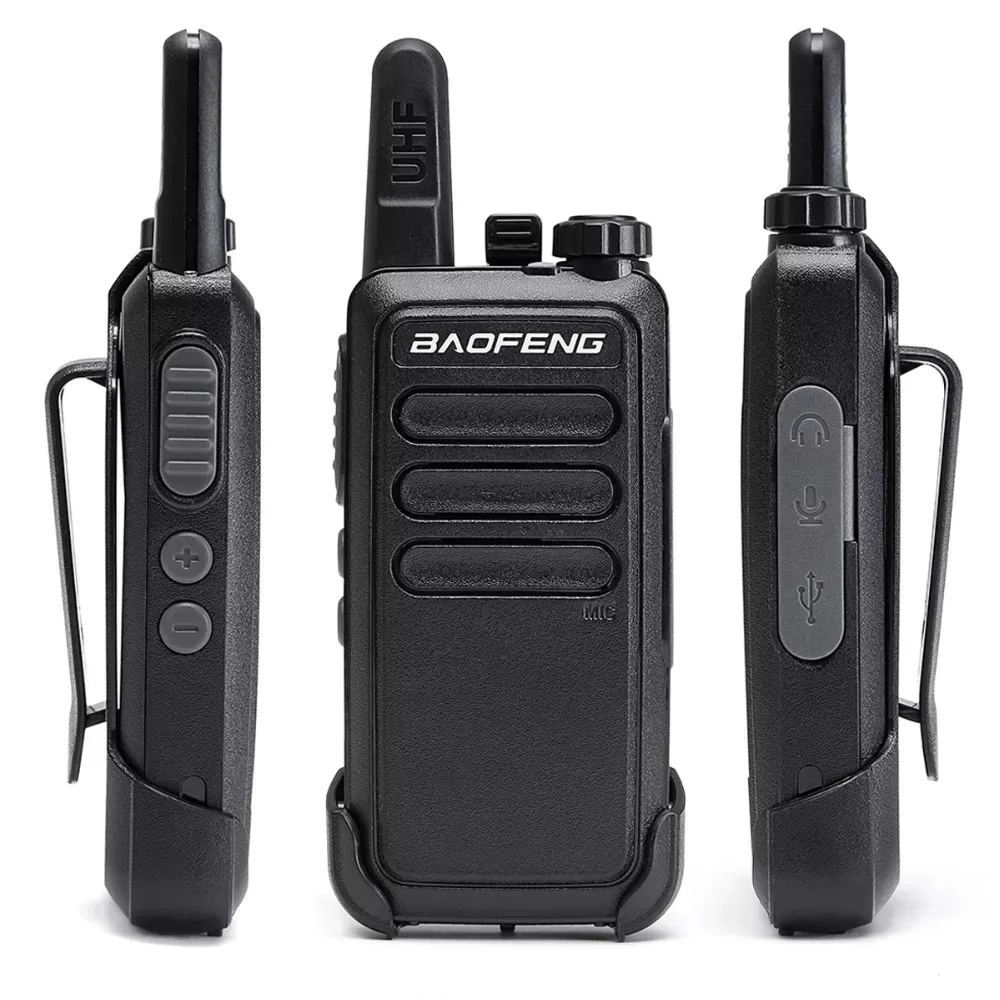 MINI Walkie Talkie Baofeng BF-R5 2W Radio UHF 400-470Mhz USB Charge 1500MAh Radio Profesional Portabel Murah