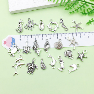 Antique Silver Alloy Mermaid Dolphin Pendant Mixed Shapes DIY Jewelry Accessory For Bracelet Necklace Craft - Product Image 3