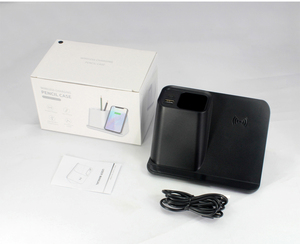 Portapenne da Scrivania con Logo Luminoso LED, Caricatore Wireless e Supporto per Telefono - Product Image 6