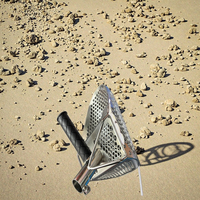 Cuillère à sable en acier inoxydable avec poignée amovible en plastique Accessoires de détecteur de métaux pour la chasse au trésor de plage