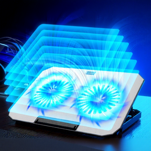 Dispositif de refroidissement pour <span class=keywords><strong>ordinateur</strong></span> <span class=keywords><strong>portable</strong></span> à double <span class=keywords><strong>ventilateur</strong></span> <span class=keywords><strong>silencieux</strong></span> refroidi par air en aluminium et plastique N22 pour ordinateurs portables de jeu de 12 à 17 pouces - En stock - Product Image 3