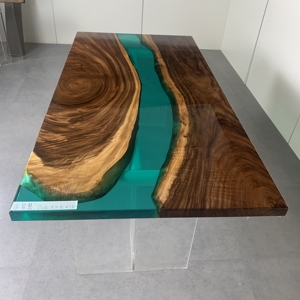 <span class=keywords><strong>Tavolo</strong></span> da pranzo in resina epossidica da <span class=keywords><strong>cucina</strong></span> in legno massello di noce di fascia alta dal Design speciale per la cena a casa - Product Image 6