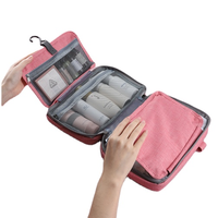 Trousse de toilette multifonctionnelle à 4 plis, résistante à l'eau, avec 6-10 compartiments Sac cosmétique de voyage suspendu