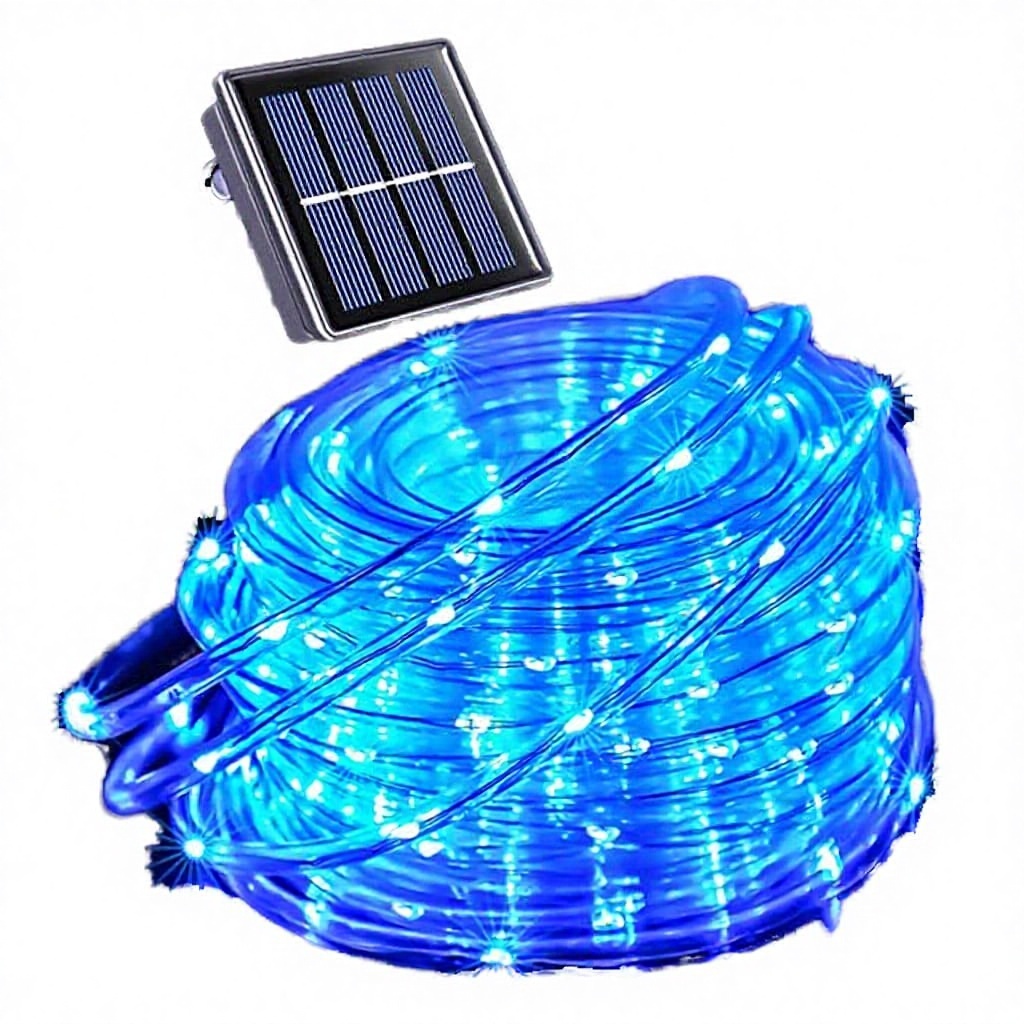 LED Solar Fairy String Lights IP65 Waterproof 5m Outdoor Christmas Decor Neon Flex Rope Light · image 2