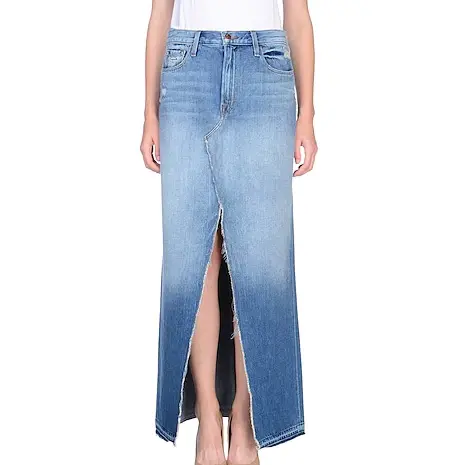 Hot Sale ladies Jeans skirts High Waist Style Long Denim Skirt Women hang dye Casual fashion woman denim skirt
