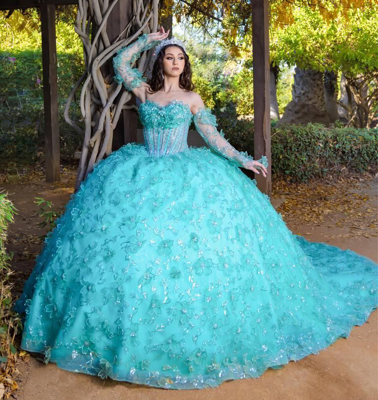 Shop Quinceanera Dresses Turquoise - Elegant & Bling