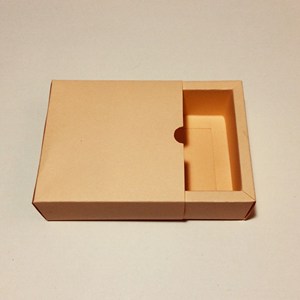 Scatola a cassetto per imballaggio di articoli di cancelleria |   Scatola scorrevole in carta kraft marrone per penne, carte e piccoli regali - Product Image 5