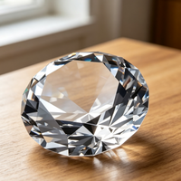 Boule de cristal transparente ornée de diamants, artisanat de haute qualité, décoration pour la maison et les mariages, bijou de comptoir, article très demandé