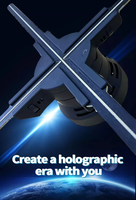 Ventilateur d'hologramme 3D spécial 65CM Affichage publicitaire Épissage Lumière LED Projecteur holographique à œil nu Ventilateur LED