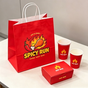 Bolsa de Papel Kraft Ecológica, Biodegradable, para Comida Rápida para Llevar, Personalizable, para Restaurantes - Product Image 1