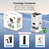 Projecteur à batterie rechargeable T2 Android 14.0 Allwinner H723 720P LCD 200 ANSI Lumens 5G WIFI6 4K
