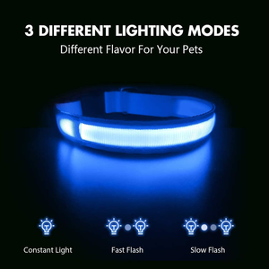 USB Rechargeable LED <b>Dog</b> Collar IP67 Waterproof Nylon Night Safety Flashing <b>Light</b> <b>Light</b> up Pet Necklace Luminous <b>Dog</b> Collar - Product Image 2