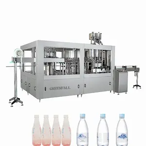 Small plastic bottles three in one automatic mineral water filling machine