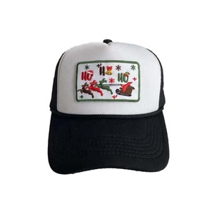 Sombrero de camionero Christmas Holly Jolly con <span class=keywords><strong>HOHOHO</strong></span> bordado y Merry Christmas Company para regalo de parche de tela de lista de novio - Product Image 6