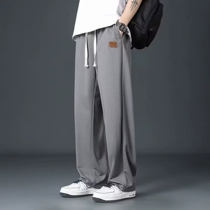 <span class=keywords><strong>Pantalon</strong></span> Décontracté Homme d'Été, Coupe Ample, Jambe Droite <span class=keywords><strong>Large</strong></span>, Séchage Rapide, en <span class=keywords><strong>Soie</strong></span> Glacée Fluide, Style Mince et de Haute Qualité - Product Image 4